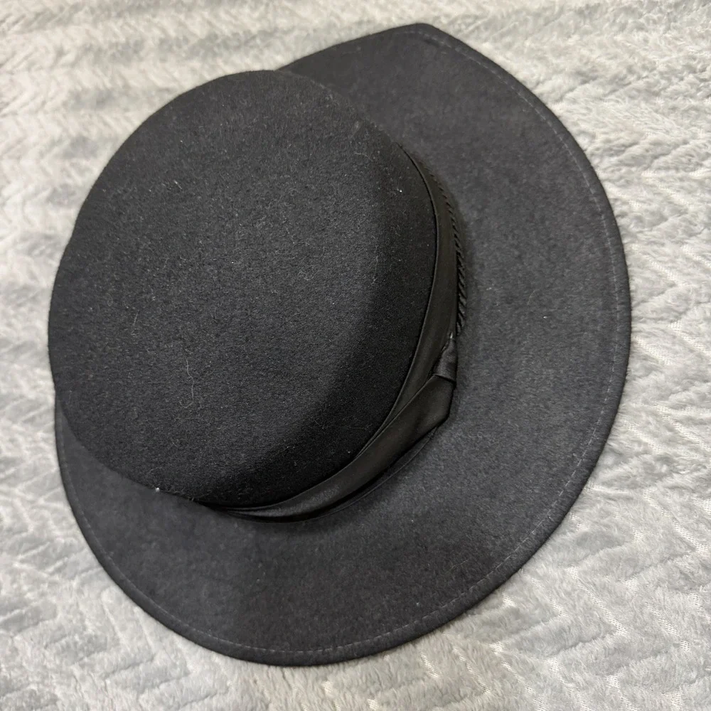 Vintage Bollman Hat Co Black Wool Felt Made In USA WPL 5923